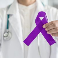 Plum purple ribbon for epilepsy awareness